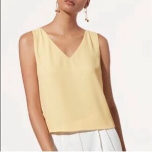 XXS Babaton Aritzia Murphy Sleeveless  Blouse in Pale Yellow